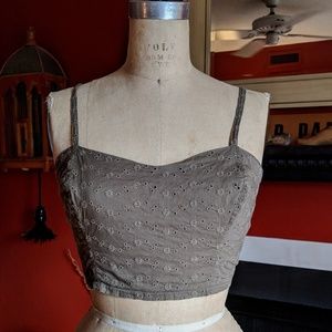 Cotton Eyelet Crop Top
